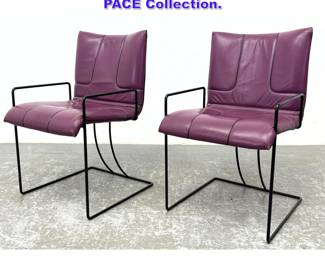 Lot 722 Pair Mariani I4 Dining Arm Chairs. PACE Collection.