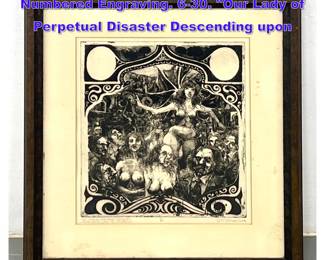 Lot 1161 J.P. Schmelzer Signed and Numbered Engraving. 630. Our Lady of Perpetual Disaster Descending upon 