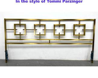 Lot 930 Designer king size brass headboard. In the style of Tommi Parzinger
