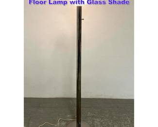 Lot 913 Nessen Studios Chrome Torchiere Floor Lamp with Glass Shade