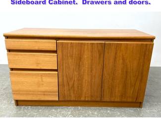 Lot 1008 Danish Modern Teak Sever Sideboard Cabinet. Drawers and doors. 