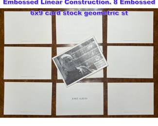 Lot 685 Josef Albers Complete set of 8 Embossed Linear Construction. 8 Embossed 6x9 card stock geometric st