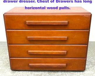 Lot 668 Russel Wright for Conant Ball four drawer dresser. Chest of Drawers has long horizontal wood pulls. 