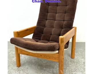 Lot 648 Danish Modern Pine Framed Lounge Chair. Domino. 