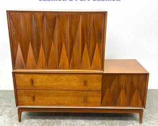 Lot 600 Albert Parvin Modular Chest Dresser Cabinet. 2 Part Cabinet.