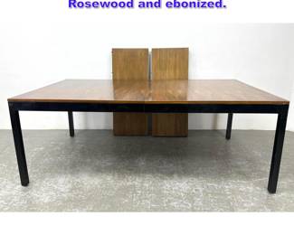 Lot 963 Milo Baughman Style Dining Table. Rosewood and ebonized. 