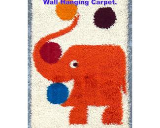 Lot 792 Mid Century Modern Shag Tapestry Wall Hanging Carpet. 