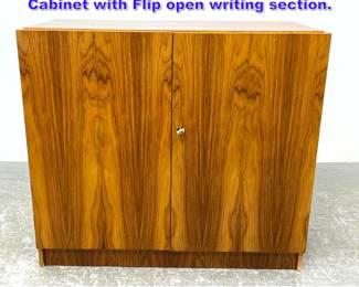 Lot 734 Danish Modern Unusual 2 Door Desk Cabinet with Flip open writing section. 