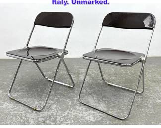 Lot 1053 Pair Plia folding chairs for Castelli Italy. Unmarked. 