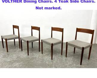 Lot 867 Set 4 Danish Modern POUL M VOLTHER Dining Chairs. 4 Teak Side Chairs. Not marked. 