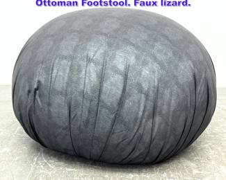 Lot 806 Bernhardt Karl Springer Style Pouf Ottoman Footstool. Faux lizard. 