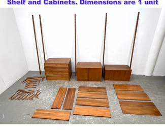 Lot 746 POUL CADOVIUS Cado Wall Unit Shelf and Cabinets. Dimensions are 1 unit