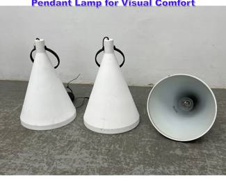 Lot 669 3 pc Suzanne Kasler Metal Tall Pendant Lamp for Visual Comfort