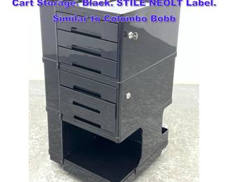 Lot 718 STILE Italian Molded Plastic Rolling Cart Storage. Black. STILE NEOLT Label. Similar to Colombo Bobb