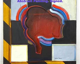 Lot 1172 GARCIA PONCE Signed Modernist Abstract Painting. Signed.