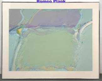 Lot 1136 Large mixed media abstract art. Romeo Plank