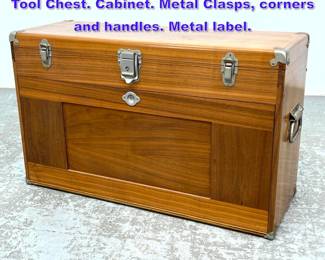 Lot 751 H GERTSNER and SONS 10 Drawer Tool Chest. Cabinet. Metal Clasps, corners and handles. Metal label. 