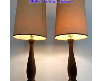 Lot 712 Pair Mid Century Modern Wood and Metal Table Lamps. 