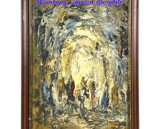 Lot 1147 Eugene Leroy Style Abstract Painting, signed illegible