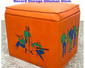 Lot 991 60s Mod Vintage Music Graphics Record Storage Ottoman Stool. 