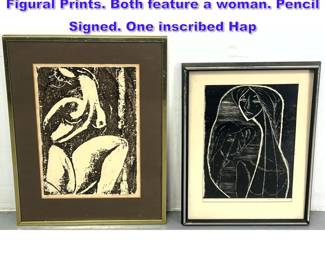 Lot 1160 2pc ITZAK SANKOWSKY Modernist Figural Prints. Both feature a woman. Pencil Signed. One inscribed Hap