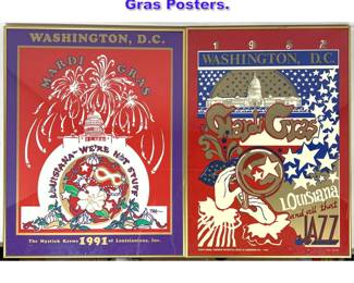 Lot 1178 2pcs Phyllis Weitzel Mardi Gras Posters. 