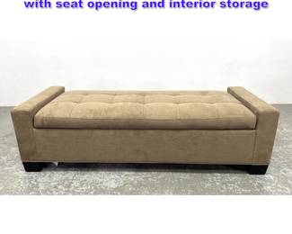 Lot 1033 Large Pottery Barn Storage Bench with seat opening and interior storage