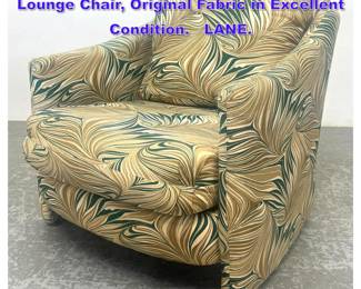 Lot 1104 Vintage Mid Century Upholstered Lounge Chair, Original Fabric in Excellent Condition. LANE. 