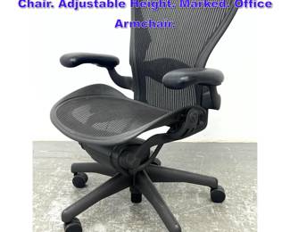 Lot 1100 HERMAN MILLER Aeron Desk Chair. Adjustable Height. Marked. Office Armchair.