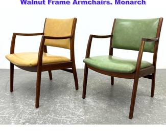 Lot 1091 Mid Century American Modern Walnut Frame Armchairs. Monarch