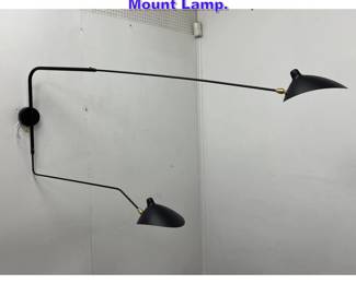 Lot 652 Serge Mouille style Double Arm Wall Mount Lamp. 