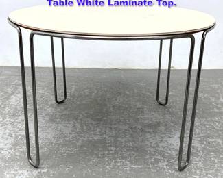 Lot 843 Bauhaus Marcel Breuer Style Dining Table White Laminate Top. 