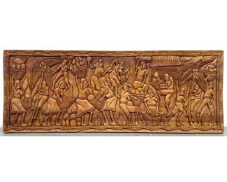 Lot 997 Haitian Carved wood Plaque. 