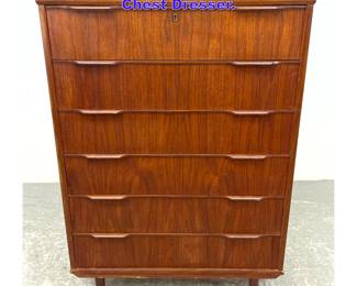Lot 880 Danish Modern Teak Tall Chest Dresser. 