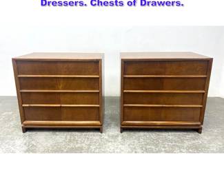 Lot 671 Pr Mid Century Modern 4 Drawer Dressers. Chests of Drawers. 