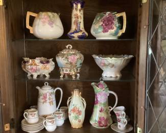 Chocolate sets, covered jars, German, Austrian, etc