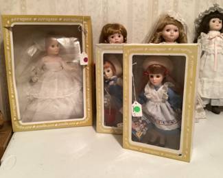 Boxed dolls, most less than $10