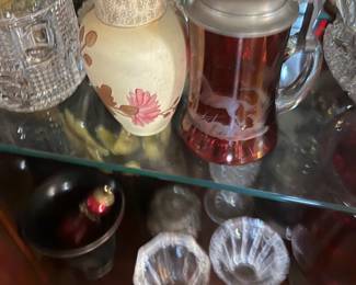 Mary Gregory cranberry stein