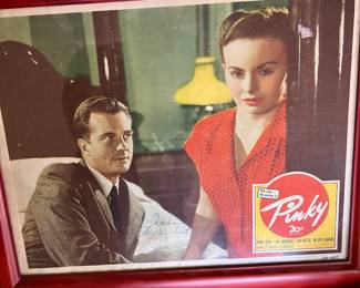 Autographed Jeanne Crain 1948 movie lobby card Pinky