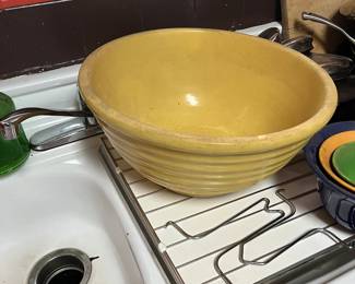 Huge antique New York pottery boel