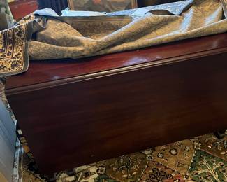 Dining drop leaf table with nice oriental rug