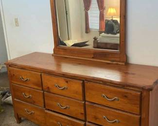 02 Nine Drawer Dresser And Mirror