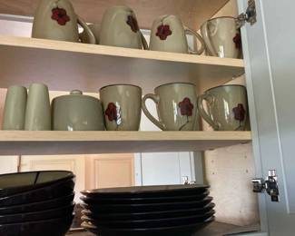 Dishes With Red Flowers