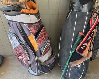 Golf Clubs Extra Bag And A Softball Glove