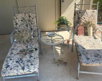 Lounge Chairs Side Table Chimes And Decor