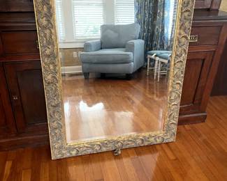 Large Gold Framed Beveled Glass Mirror
