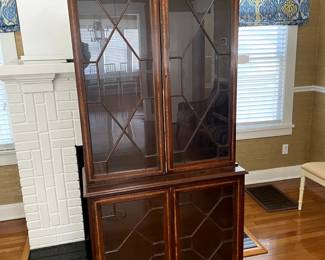 Antique Mahogany Reproduction Chinese Chippendale Cabinet