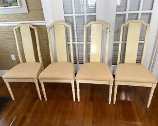 4 Faux Bamboo/Hollywood Regency Style Side Chairs