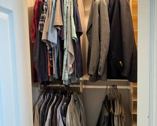Size 50 men's pants, sports jackets and XXXL shirts. 