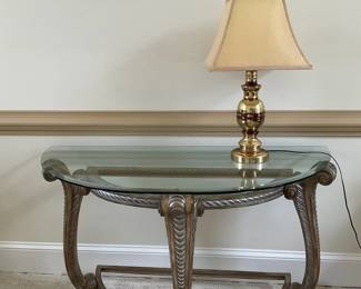 Halfmoon Glass Top Table 